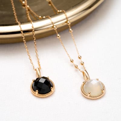 Collier Lise Agate Noire – Image 2