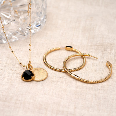 Collier Lise Agate Noire – Image 4