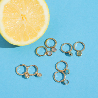 Mini Créoles Lisa Quartz Rose – Image 3