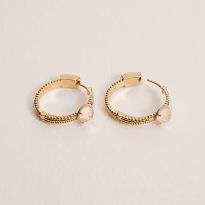 Créoles Héloïse Quartz Rose