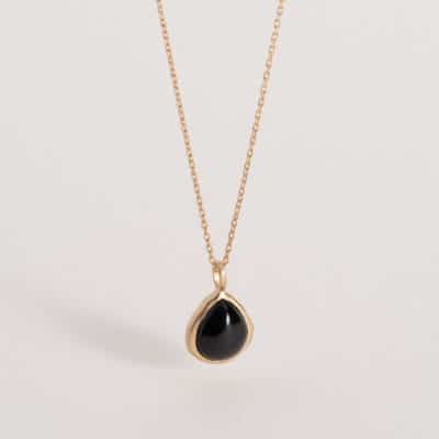 Pendentif Isaure Agate Noire