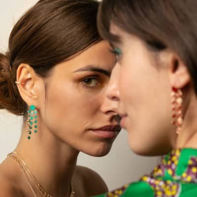 Boucles d'oreilles Alba Laque Turquoise – Image 2