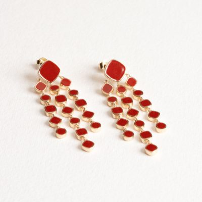 Boucles d'oreilles Alba Laque Rouge