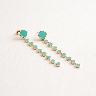 Boucles d'oreilles Gioia Laque Turquoise