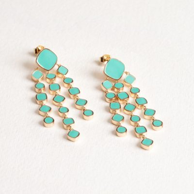 Boucles d'oreilles Alba Laque Turquoise