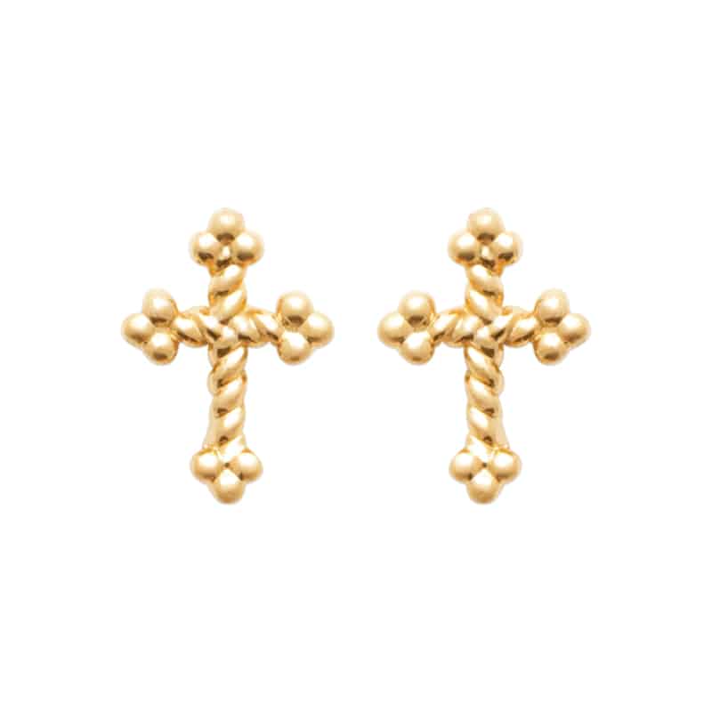Boucles d'oreilles croix lassée